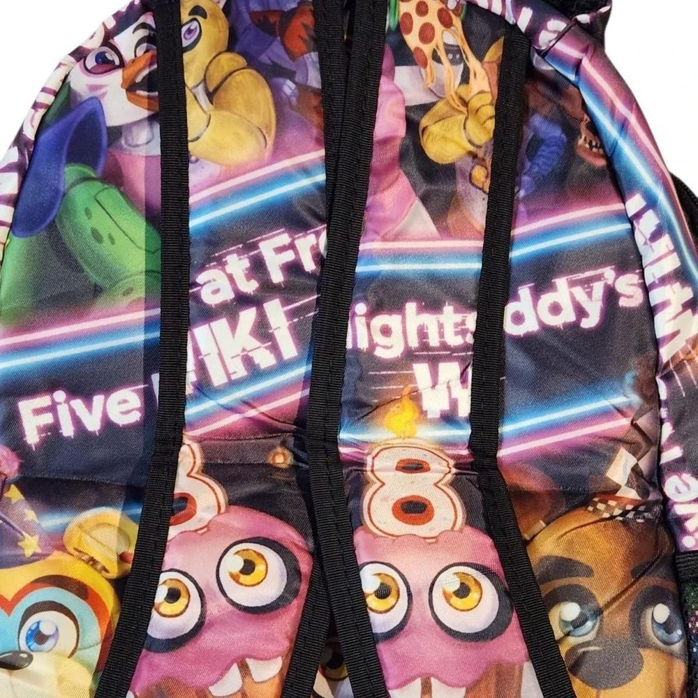 Five Nights at Freddys FNAF Animatronic Collage Gamer Horror Backpack Multi